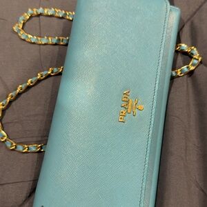 Authentic Prada saffiano wallet on chain bag